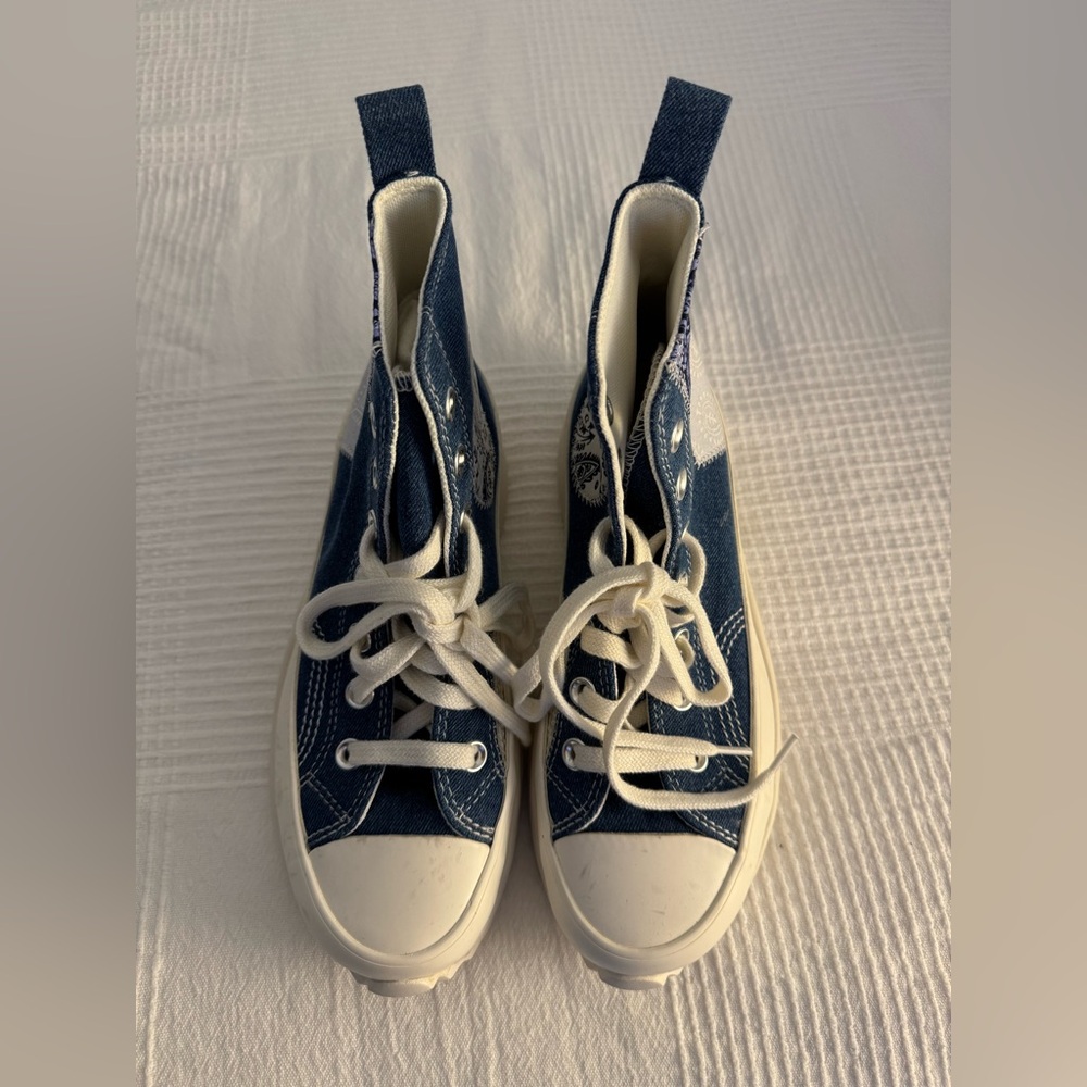 Converse Denim Blue High Tops with White Accents